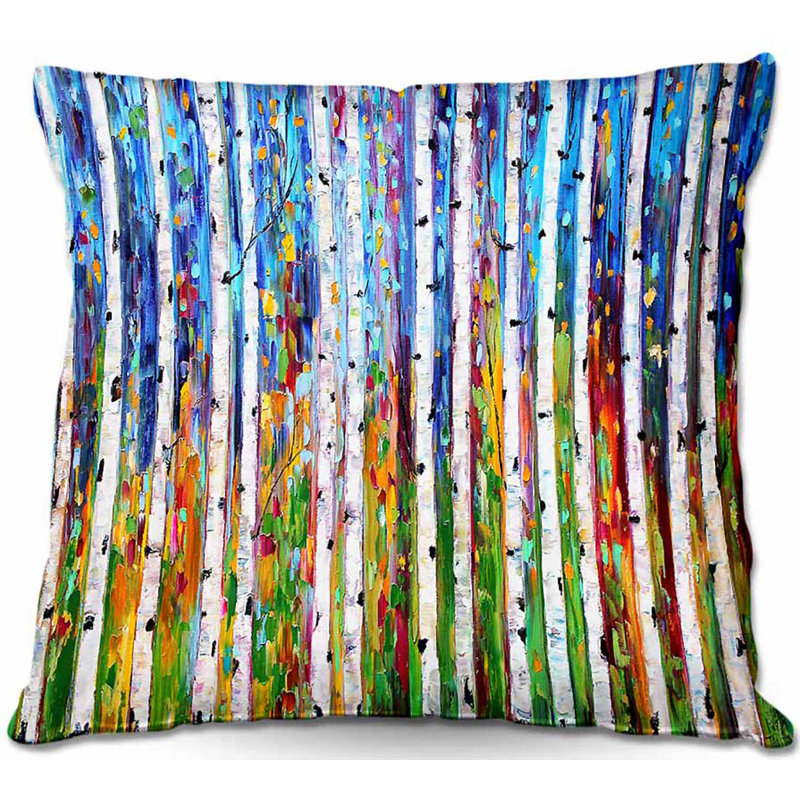  Couch Autumn Birch Trees Square Pillow Cover & Insert, 16" x 16"