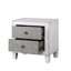 Table de chevet à finition bicolore avec 2 tiroirs, gris rustique et blanc vieilli-405644557