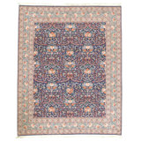 Hand Knotted Wool Area Rug in Navy And Green
