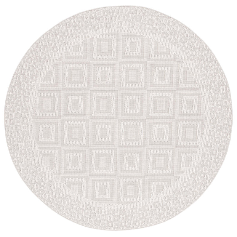 Tapis beige / ivoire Asabi 106, Rond 6 pi 7 po