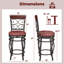 Ensemble de 4 tabourets de bar pivotants 26 po avec dossier rembourré et repose-pieds brun-1587000164