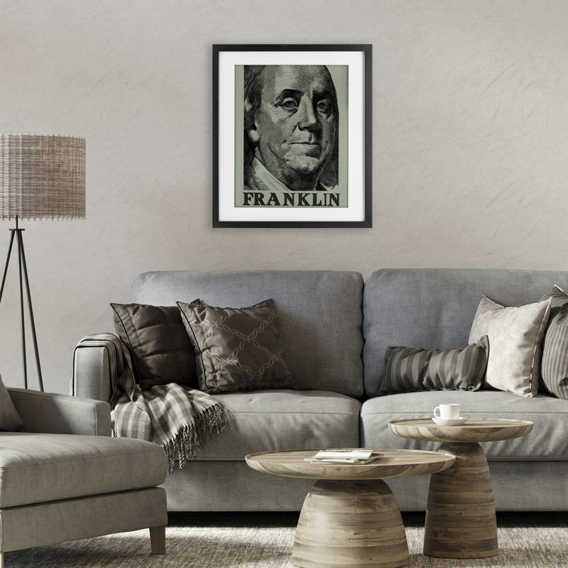 «Franklin's Influence», reproduction sous verre encadrée, conception par Svetlana Aleynikova, H 16 po x l 13 po