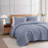 Tommy Hilfiger Christopher Texture Blue Cotton Reversible Quilt Set-117430510