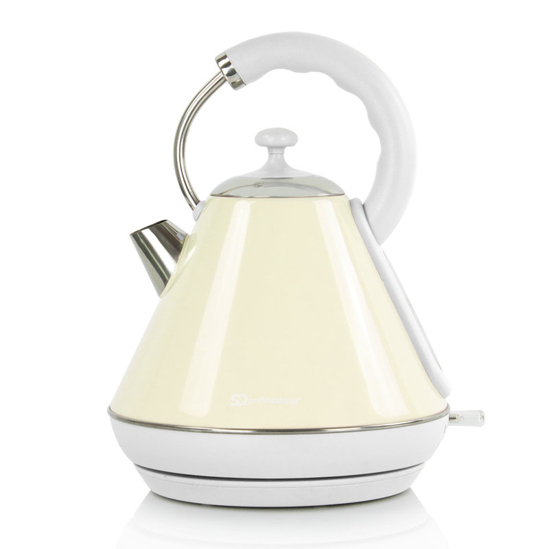 SQ Professional Dainty 1.8L Stainless Steel Electric Tea Kettle, Chantilly (Cream)