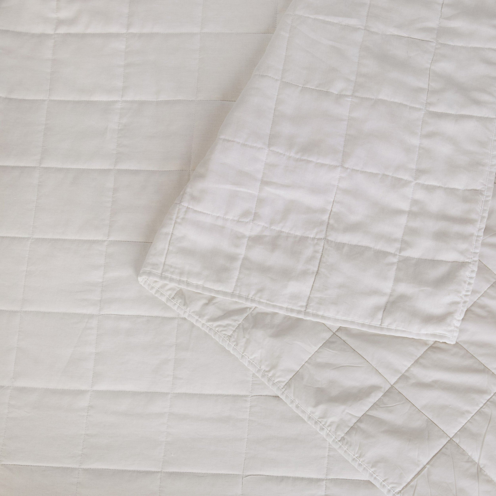 French Linen Quilt Set, Twin Quilt + 1 Standard Pillow Sham, Cream