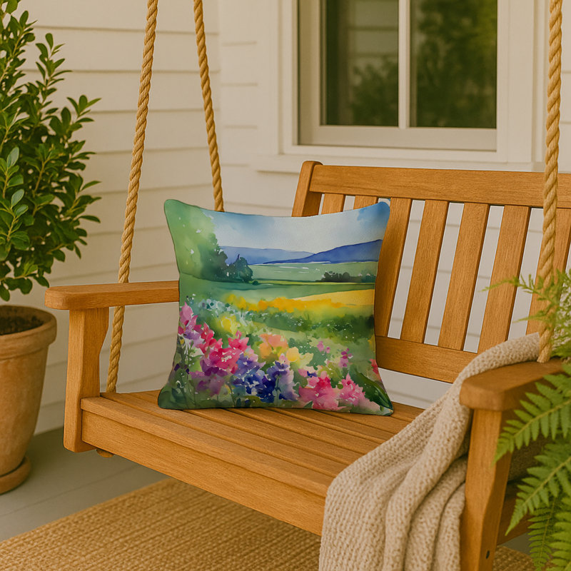 Coussin décoratif aquarelle Massachusetts, Carré 18 po