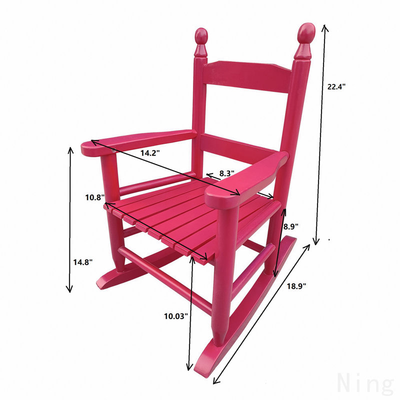 Children'S Rocking Rose Red Chair- Indoor Or Outdoor -Suitable For Kids-Durable, Rose Red