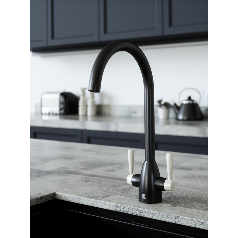 Belfry Kitchen Astoria Kitchen Faucet, Ivory, Black