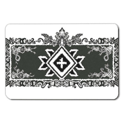 Tapis de salle de bain à motifs éthiques et ornementaux, 16 x 24 po