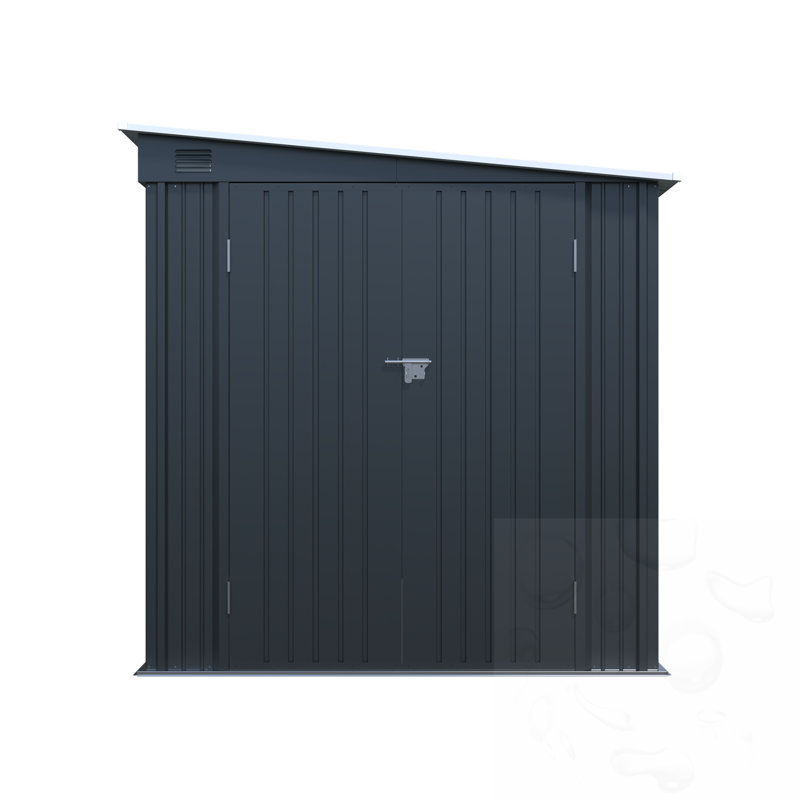 Outdoor Storage Shed With Lockable Double Doors And Light Board