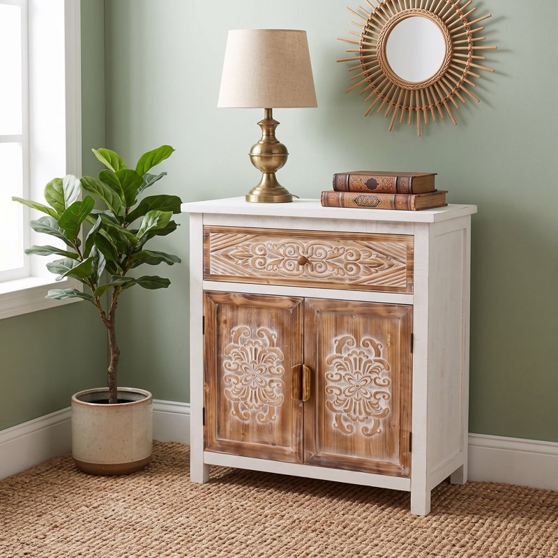 Armoire de rangement en bois avec tiroir et 2 portes Farmhouse