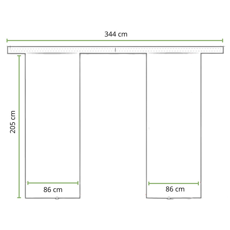 Baban 2 Door, 172cm x 205cm, Dark Ash