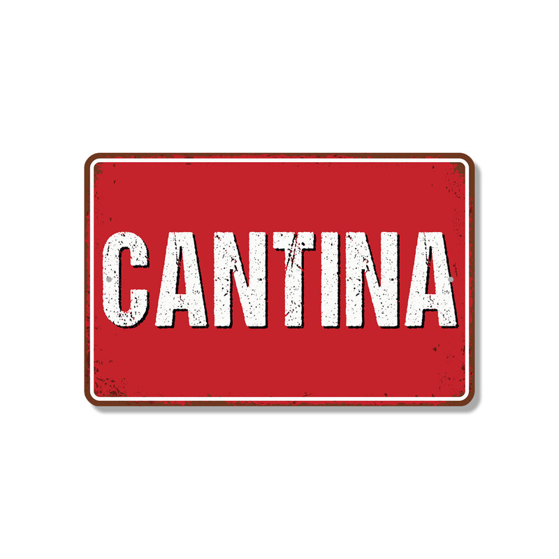 Enseigne en plastique 8 po x 12 po Cantina