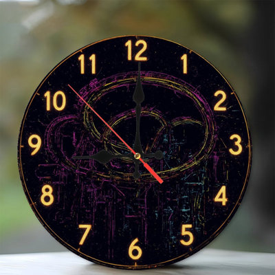 Horloge avec montagnes russes effet néon