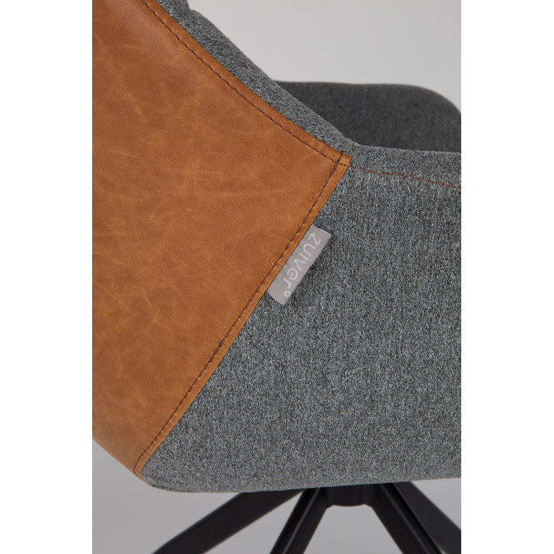 Doulton Armchair, Brown/Gray Faux Leather