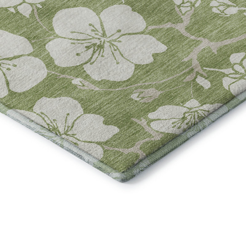 Tapis floral lavable à la machine de qualité supérieure AMF1032, Rectangle 10 pi x 14 pi