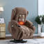 Fauteuil releveur électrique avec massage et chauffage, en coton brun, style moderne.-1556161030