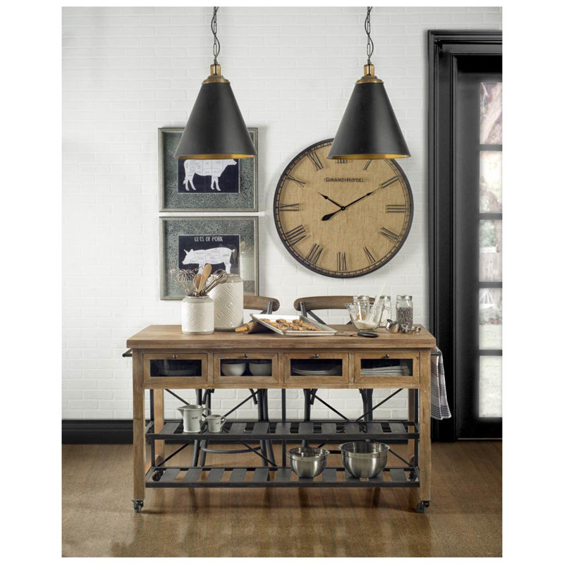 Cadhla Solid Wood Kitchen Island
