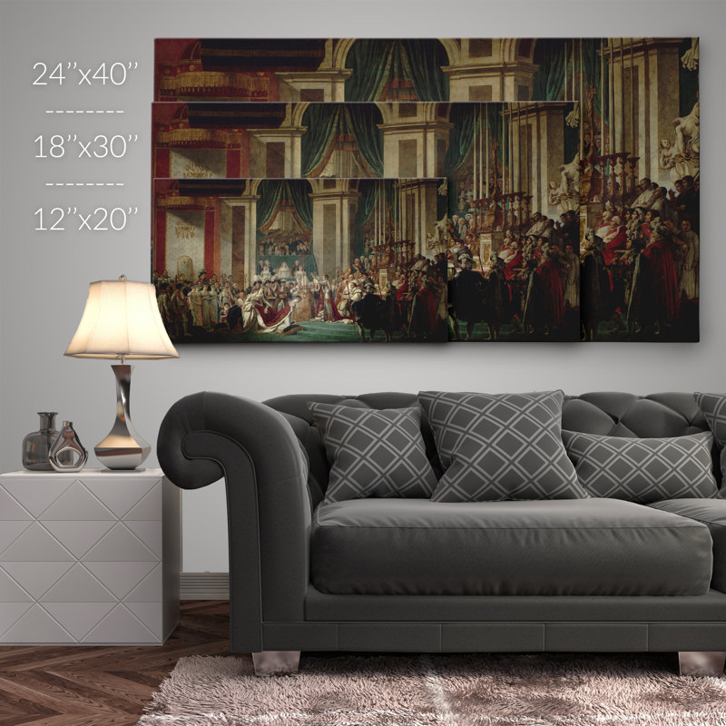 " The Consecration Of The Emperor Napoleon " by Jacques-Louis David, 16" H x 32" W x 1.5" D