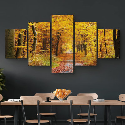 Nature, paysage, automne, rouge, automne, arbre, automne, forêt rustique, paysage sauvage, 5 pièces