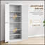 Armoire de cuisine 72,5 "autoportante, armoire de rangement haute avec 4 portes et 2 tablettes réglables pour salle à manger, grain de bois-1890536334