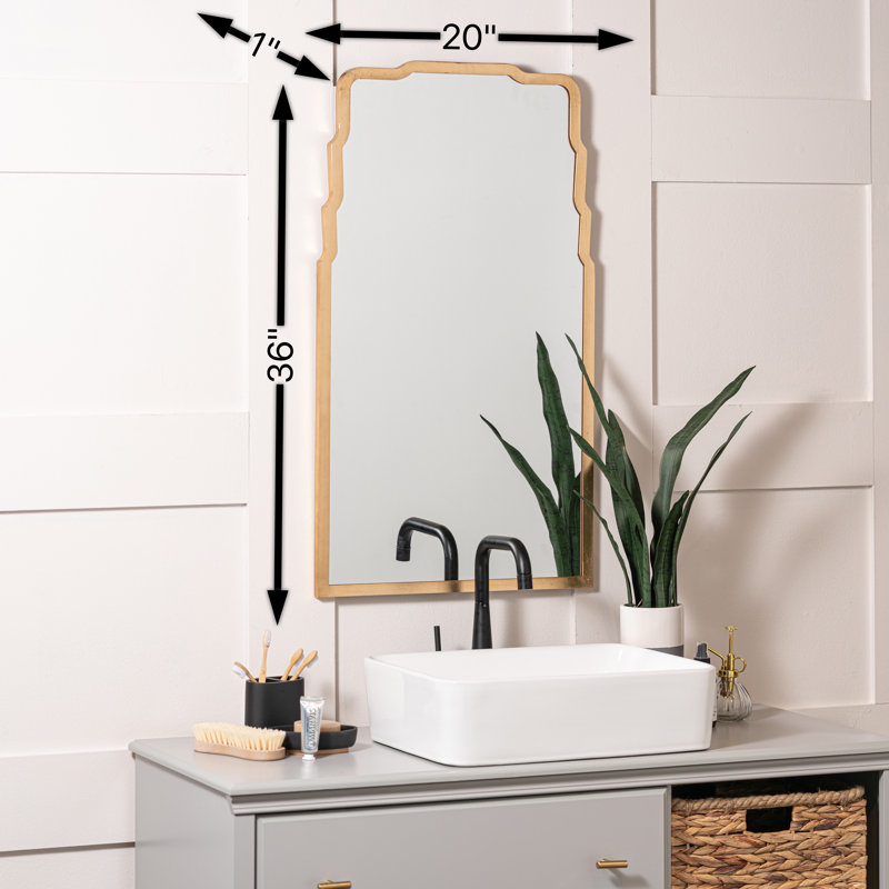 Landen Scalloped Mirror, Gold