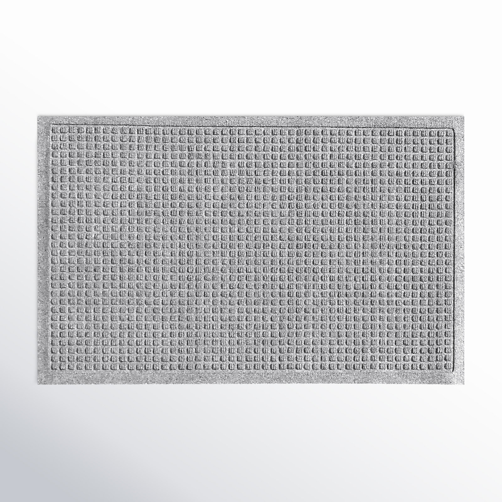 WaterHog Squares Non-Slip Doormat, Rectangle 2' x 3', Medium Gray