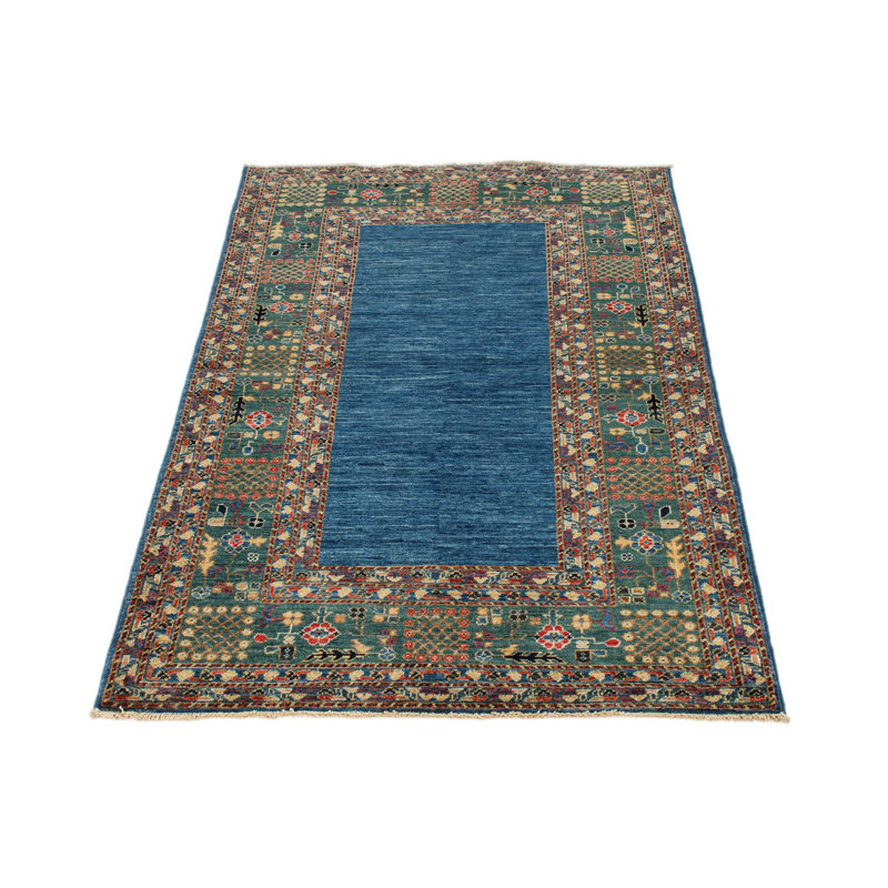 Tapis bleu marine et vert 3 x 5