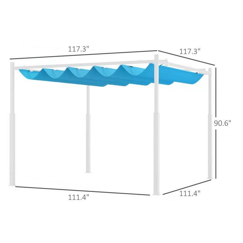 Pergola d'extérieur, auvent rétractable avec fixation magnétique