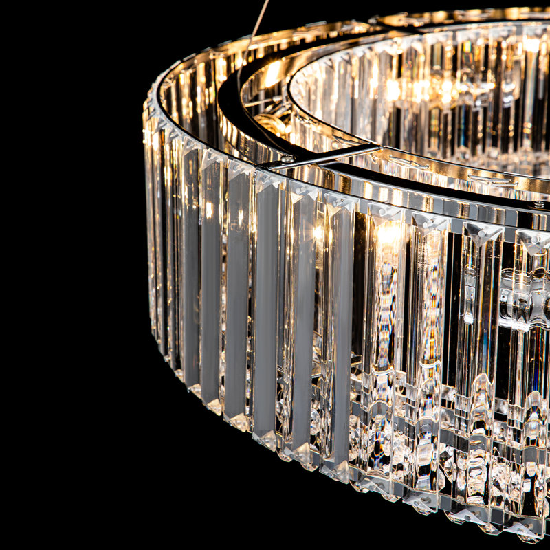 Craggie 6 - Light 19.7" Drum Crystal Chandelier, Chrome, 6.5" H x 26" W x 26" D