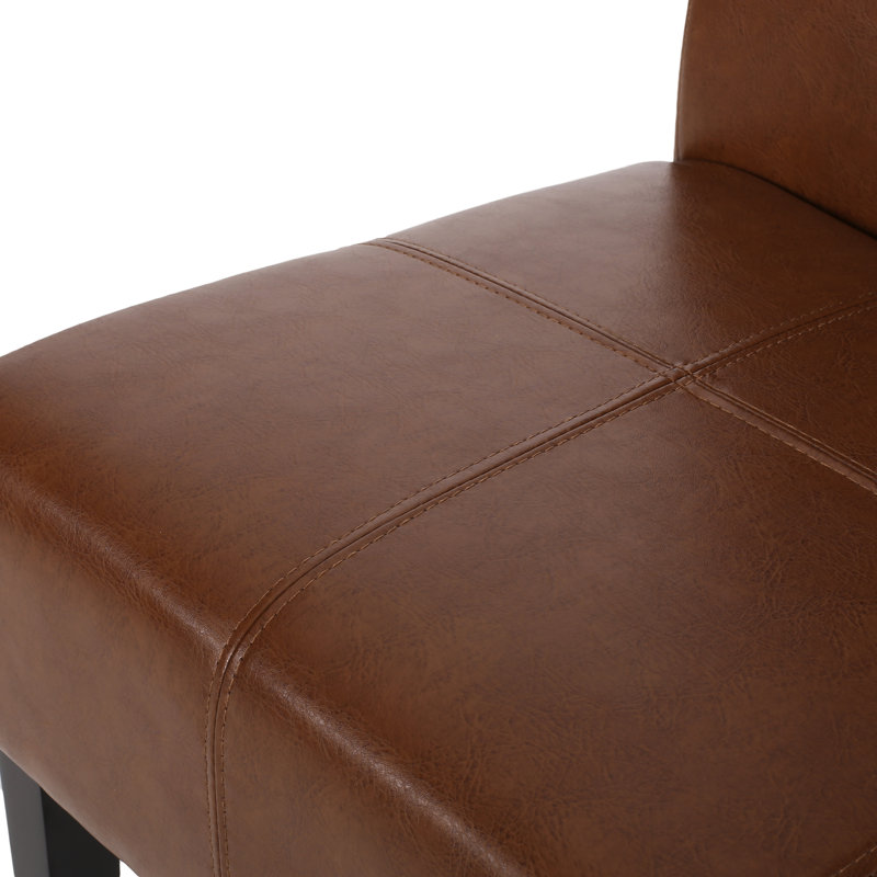 Chaises d'appoint rembourrées en similicuir Danielle, Cognac