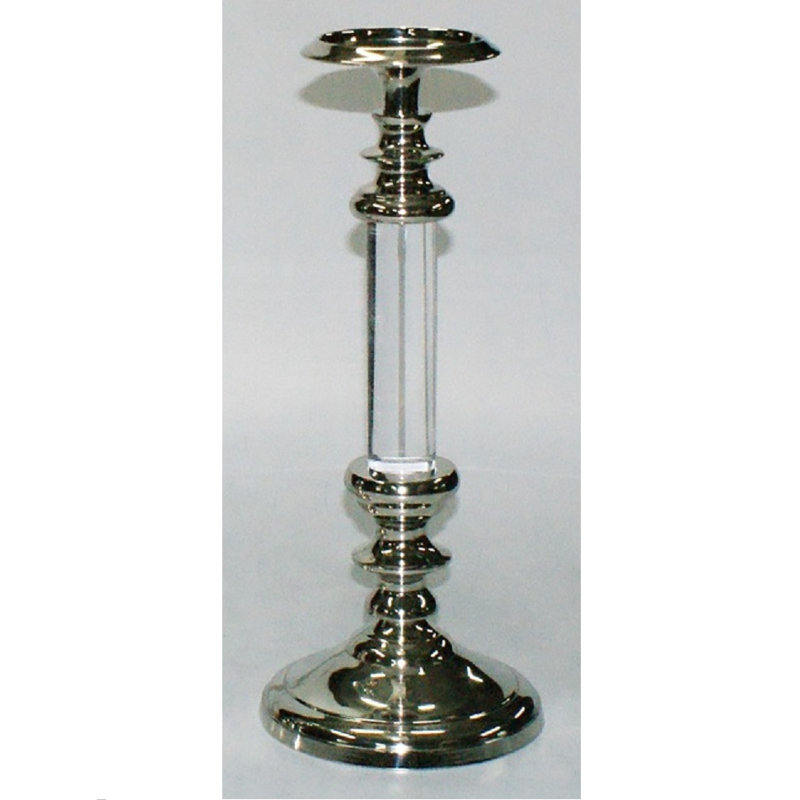 Metal Tabletop Candlestick, 14.75" H x 4.25" W x 6" D