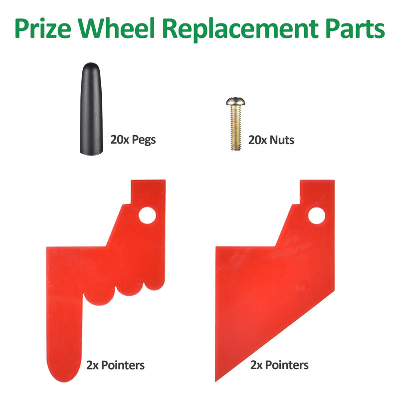 WinSpin Pegs & Red Pointer Kit de remplacement pièce de remplacement de roue de carnaval