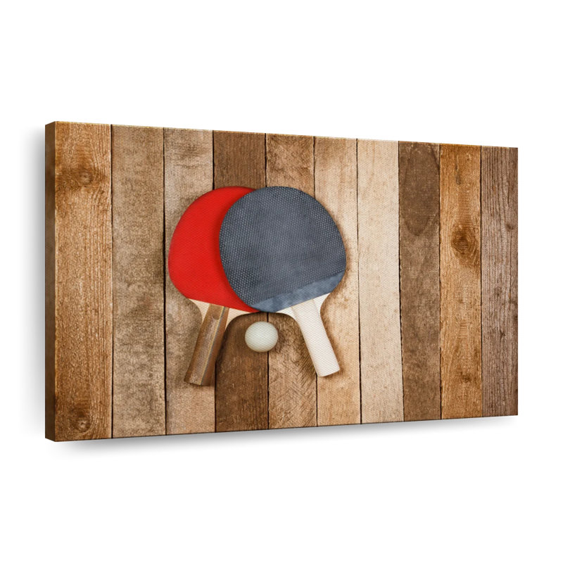 Impression sur toile de ping-pong en bois, H 26 po x l 39 po x P 1,25 po