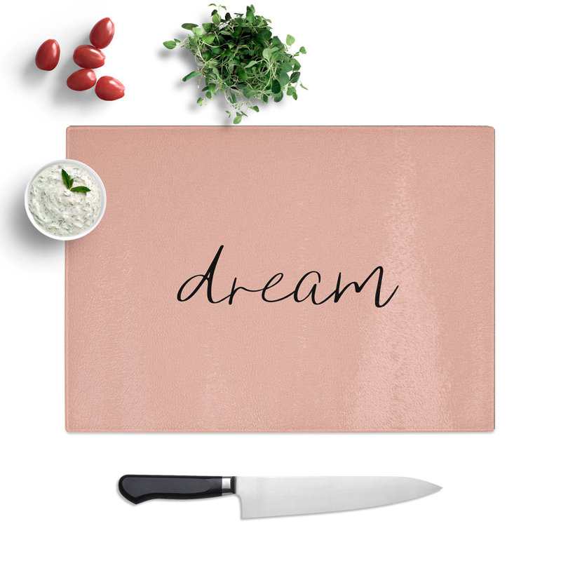 Dream Typography Chopping Board, 0.4cm H x 28.5cm W x 39cm L