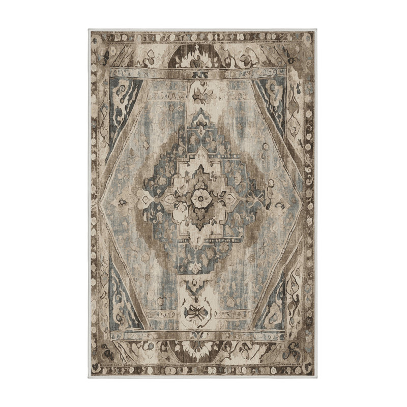 Tapis rétro Vintage Elegance, Rectangulaire 8 pi x 12 pi