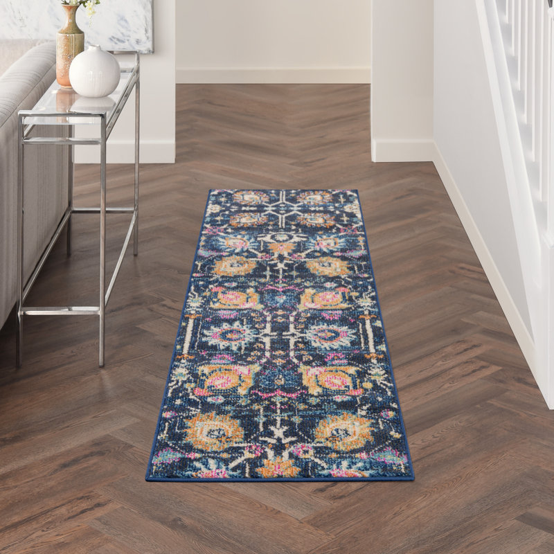 Verda Navy Blue Area Rug, Runner 1'10" x 6'