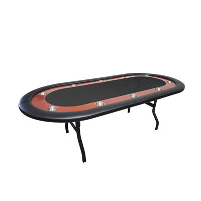 BBO Poker Ultimate Mahogany Folding Poker Table for 10 Players with Speed Cloth Playing Surface -  2BBO-ULT-BLK-SUITED