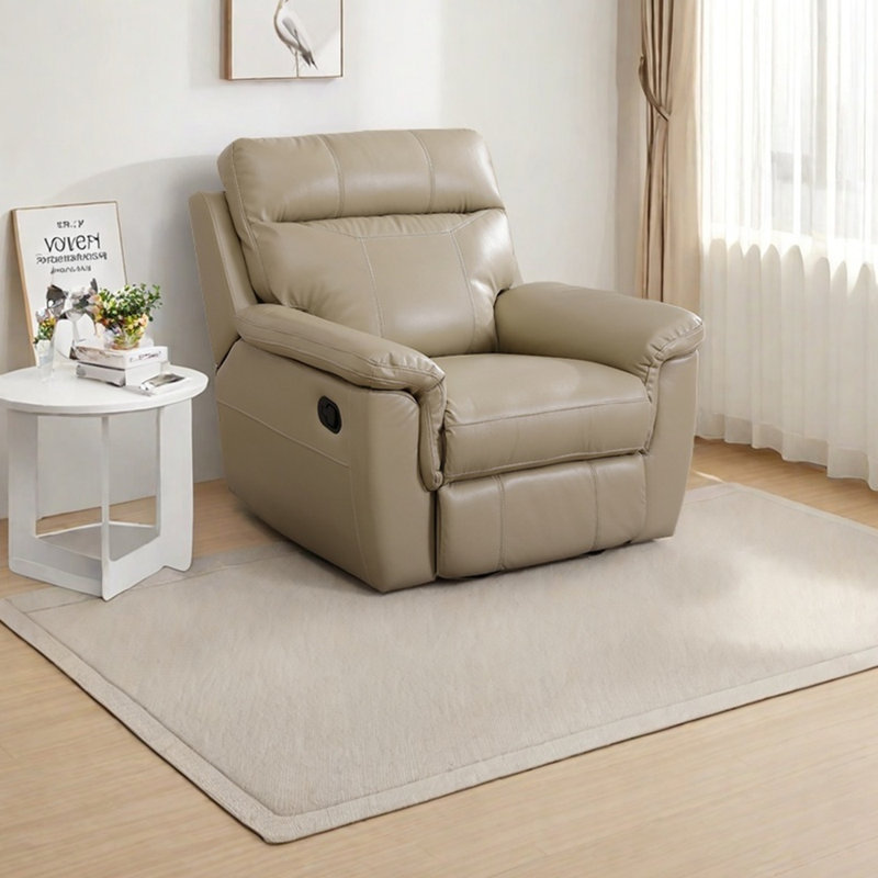 Chaise longue en éponge ergonomique, Light Khaki Faux Leather