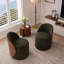 Fauteuil d'appoint rembourré vert tonneau avec dossier en bois courbé-306871878