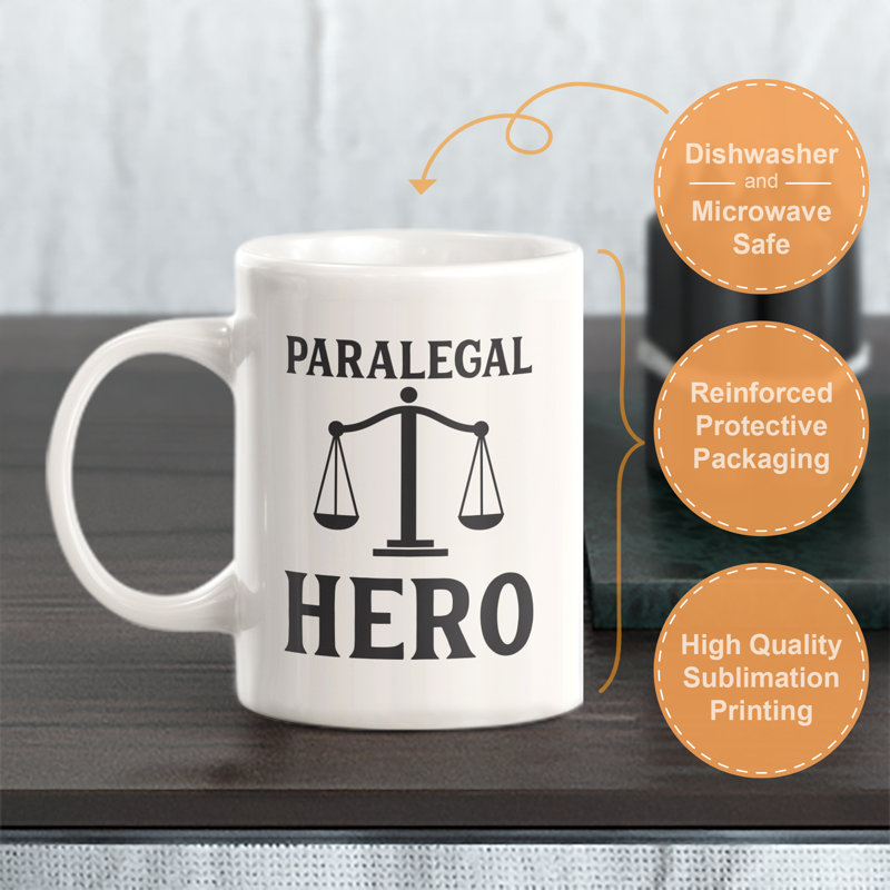 Grande tasse à café Dale, 11 oz, « Paralegal Hero »
