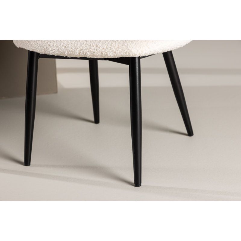 Privett Teddy Upholstered Side Chair, White