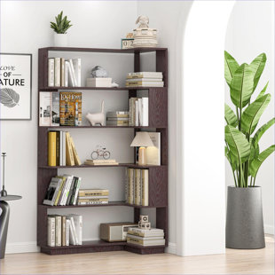 Bibliothèque d'angle ouverte en forme de L pour la maison, le salon et le bureau