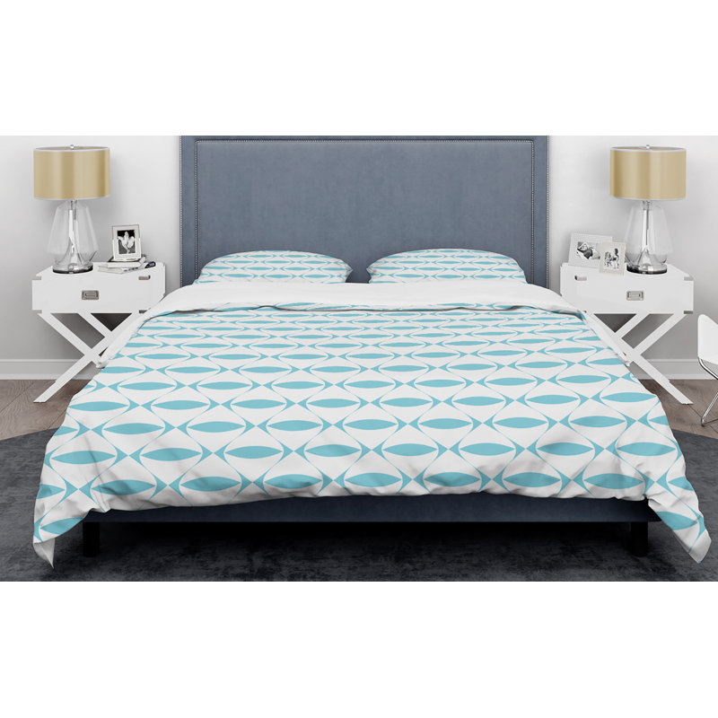 Modern & Contemporary Polyester Twill Geometric Shapes Duvet Cover, Twin Duvet Cover + 1 Sham