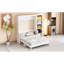 Lit escamotable double avec bureau et bibliothèque, blanc-1448920633-1448920634