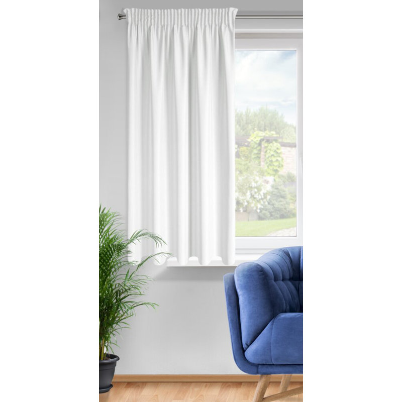 Rita Polyester Standard Eyelet Curtain Panel, White