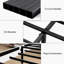 Structure de lit pour grand lit en bois blanc et métal avec tête de lit, bruit, sans sommier, assemblage facile, style industriel, lit plateforme en forme de mi-chambre, design, look simple et élégant, rangement sous le comptoir