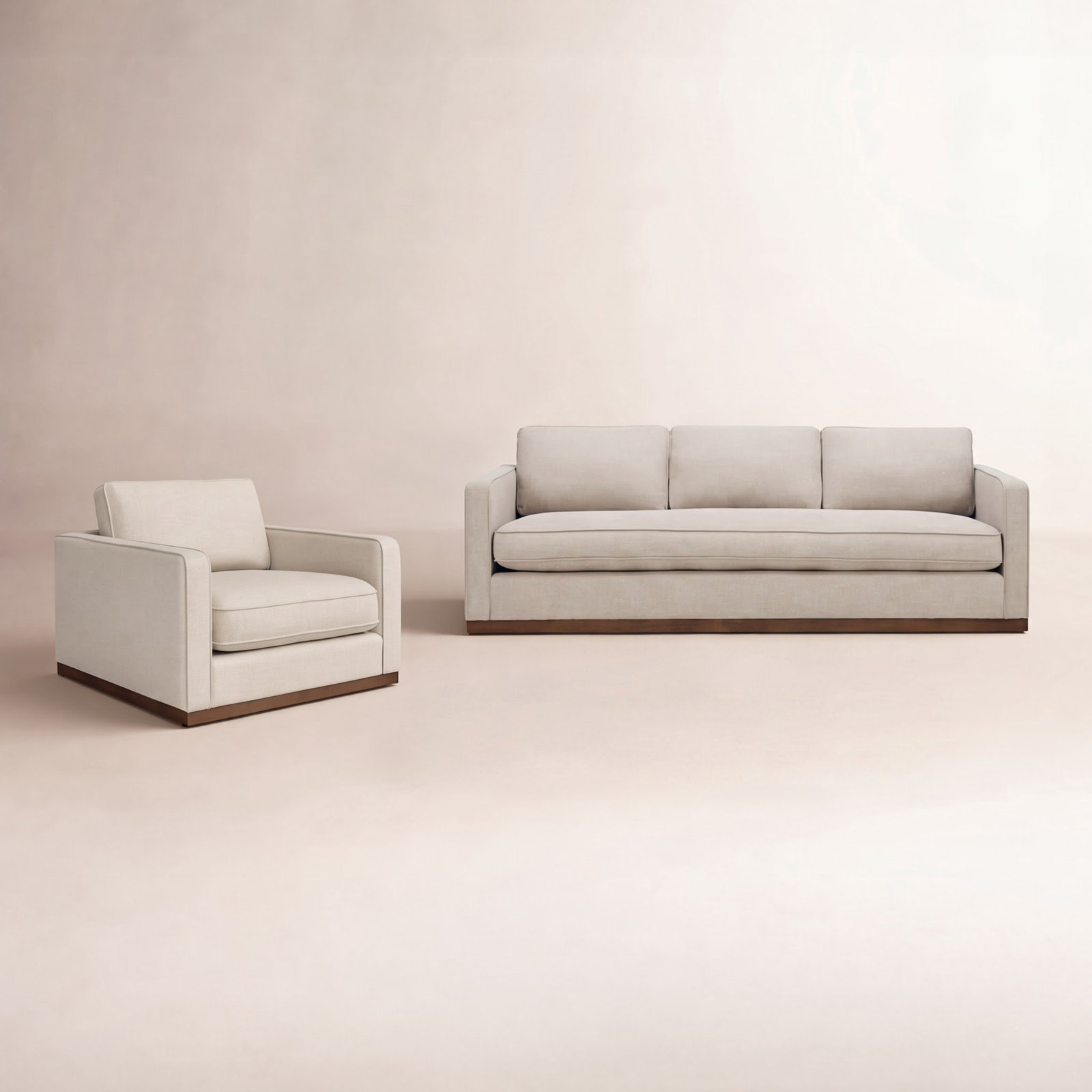 Bobbi 2-Piece Linen Living Room Set, Effie Flax Performance Linen