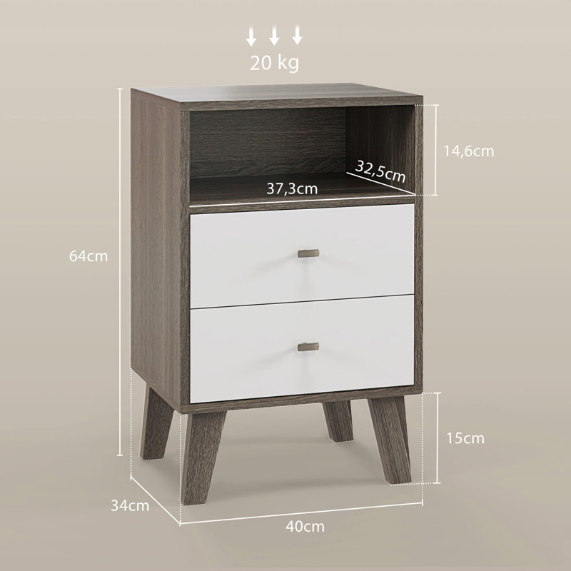 40 cm W Bedside Table