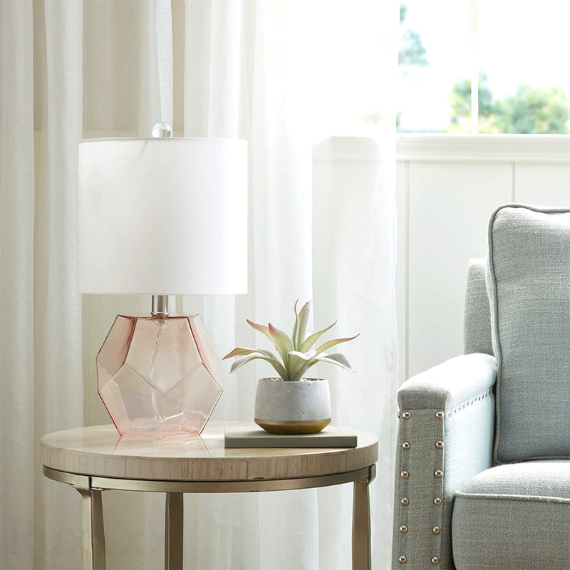 Lampe de table géométrique en verre